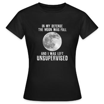 Lune - Loup-garou de pleine lune - T-shirt Femme - noir - Devant - AI Model Female 172 dark (172cm)