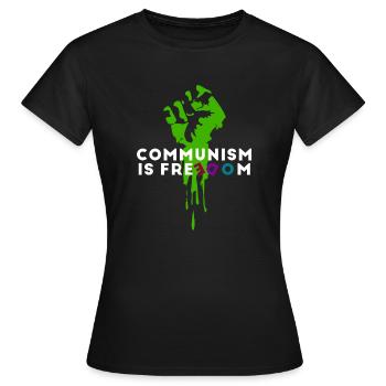 Communism is freedom - Women's T-Shirt - black - Front - AI Model Female 172 dark (172cm)
