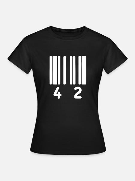 codebar 42, Barcode, Die Antwort auf alle Fragen - Dame-T-shirt - sort