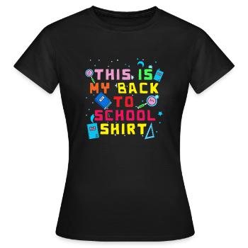 Ceci est mon retour à l'école chemise chemise cadeau - T-shirt Femme - noir - Devant - AI Model Female 172 dark (172cm)