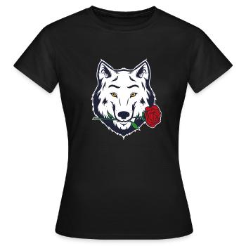 Cadeau de loup-garou blanc rose loup Casanova - T-shirt Femme - noir - Devant - AI Model Female 172 dark (172cm)