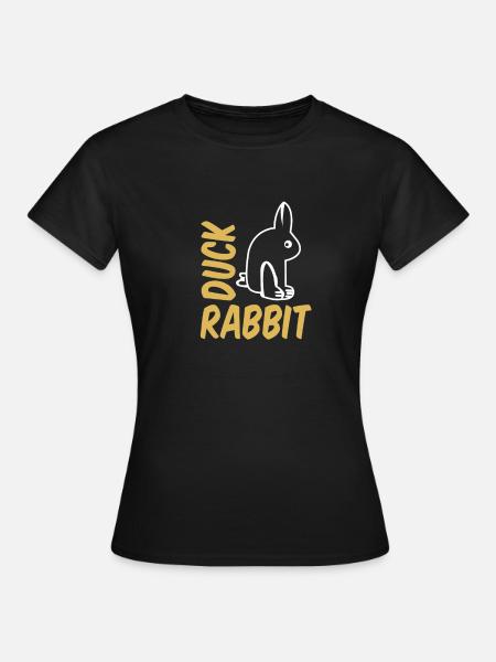 Ente Kaninchen Graphics - Frauen T-Shirt - Schwarz
