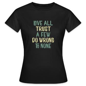 Liebe und Vertrauen - Frauen T-Shirt - Schwarz - Vorne - AI Model Female 172 dark (172cm)