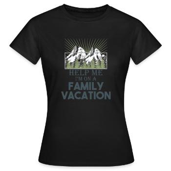 Aidez-moi je suis en vacances en famille / cadeau / hommes - T-shirt Femme - noir - Devant - AI Model Female 172 dark (172cm)