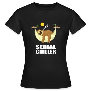 Faultier Serien Chiller Serial Chiller Geschenk - Frauen T-Shirt - Schwarz - Vorne - AI Model Female 172 dark (172cm)