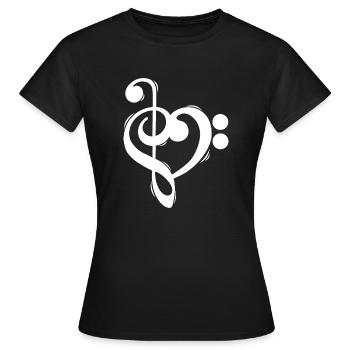 Clef treble clef bass clef shirt - Women's T-Shirt - black - Front - AI Model Female 172 dark (172cm)