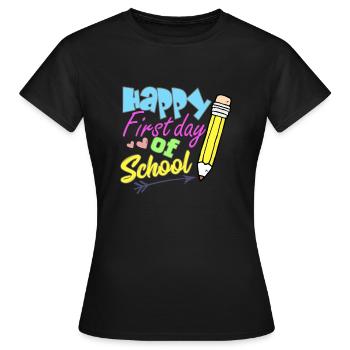 Retour à l'école Premier jour d'école - T-shirt Femme - noir - Devant - AI Model Female 172 dark (172cm)