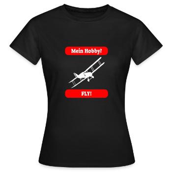 FLY - Women's T-Shirt - black - Front - AI Model Female 172 dark (172cm)