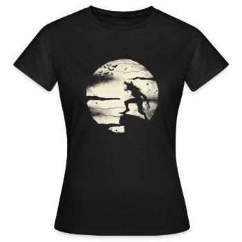 Werewolf With The Full Moon - Women's T-Shirt - black - Front - AI Model Female 172 dark (172cm)