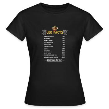 Leo Fakten - Frauen T-Shirt - Schwarz - Vorne - AI Model Female 172 dark (172cm)