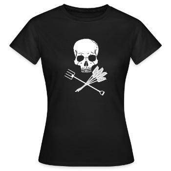 Totenkopf Mistgabel - Frauen T-Shirt - Schwarz - Vorne - AI Model Female 172 dark (172cm)