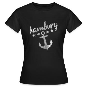 Ancre de Hambourg - T-shirt Femme - noir - Devant - AI Model Female 172 dark (172cm)
