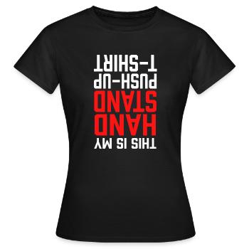 Hand Stand Upside Down - Frauen T-Shirt - Schwarz - Vorne - AI Model Female 172 dark (172cm)