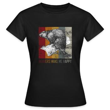 Biber - Frauen T-Shirt - Schwarz - Vorne - AI Model Female 172 dark (172cm)