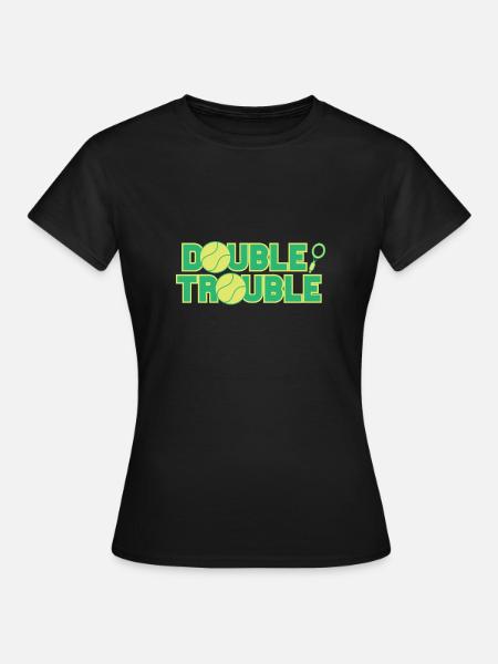 Tennis Double Trouble - Frauen T-Shirt - Schwarz