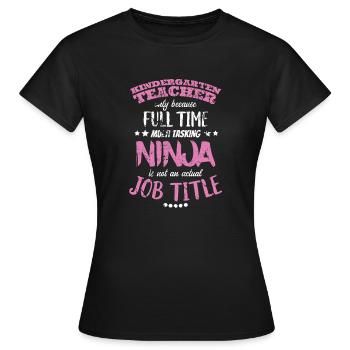 Jardin d'enfants maternelle enseignant maternelle - T-shirt Femme - noir - Devant - AI Model Female 172 dark (172cm)