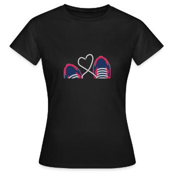 L'amour en cours d'exécution v2 - T-shirt Femme - noir - Devant - AI Model Female 172 dark (172cm)