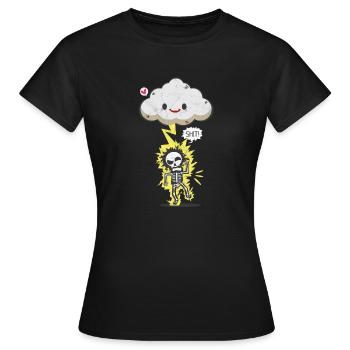 Blitzschlag Geschenk Unwetter Gewitter Comic Party - Frauen T-Shirt - Schwarz - Vorne - AI Model Female 172 dark (172cm)