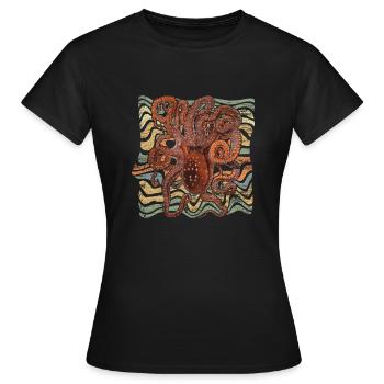 Pieuvres - T-shirt Femme - noir - Devant - AI Model Female 172 dark (172cm)