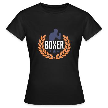 Gants de boxe boxe boxe combat cadeau de combat - T-shirt Femme - noir - Devant - AI Model Female 172 dark (172cm)