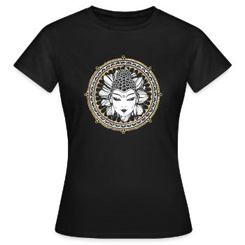 BUDDHA GESCHENK SPIRITUALITÄT MEDITATION YOGA - Frauen T-Shirt - Schwarz - Vorne - AI Model Female 172 dark (172cm)