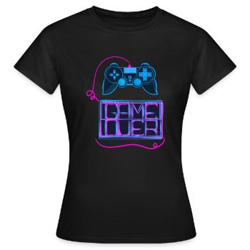 Gaming Gameover Game Nerd Geek - Women's T-Shirt - black - Front - AI Model Female 172 dark (172cm)