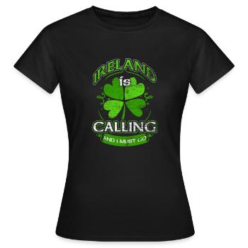 Irlande - T-shirt Femme - noir - Devant - AI Model Female 172 dark (172cm)