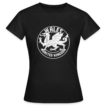 Pays de Galles - T-shirt Femme - noir - Devant - AI Model Female 172 dark (172cm)