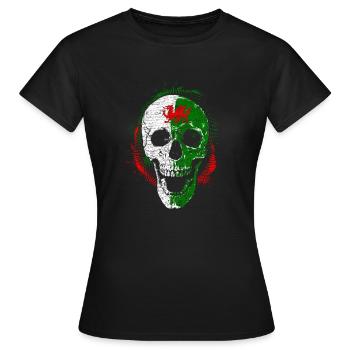 Wales skull Halloween dragon Celts - Women's T-Shirt - black - Front - AI Model Female 172 dark (172cm)