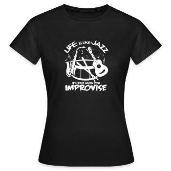 jazz - T-shirt Femme - noir - Devant - AI Model Female 172 dark (172cm)