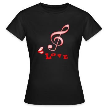 Modern clef treble clef - Women's T-Shirt - black - Front - AI Model Female 172 dark (172cm)