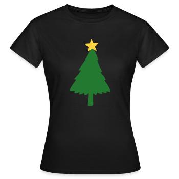 Sapin de Noël - Sapin de Noël - étoile - T-shirt Femme - noir - Devant - AI Model Female 172 dark (172cm)
