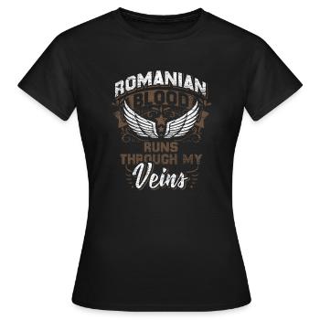 Roumanie - T-shirt Femme - noir - Devant - AI Model Female 172 dark (172cm)