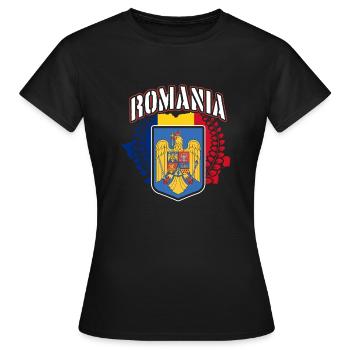 Roumanie - T-shirt Femme - noir - Devant - AI Model Female 172 dark (172cm)