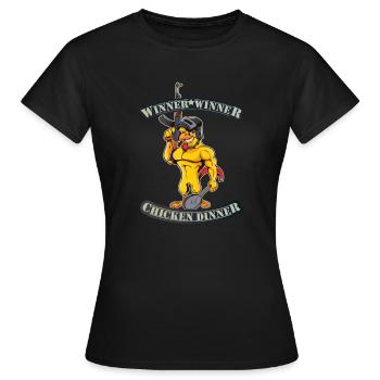 Winner Winner Chicken Dinner Battle Royale - Frauen T-Shirt - Schwarz - Vorne - AI Model Female 172 dark (172cm)