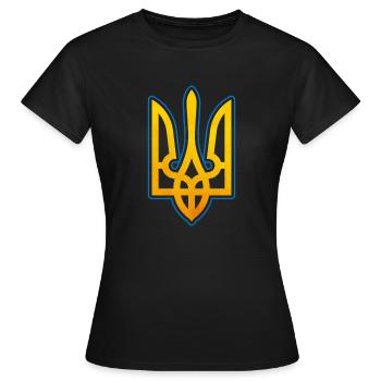 Ukraine Emblem - Frauen T-Shirt - Schwarz - Vorne - AI Model Female 172 dark (172cm)