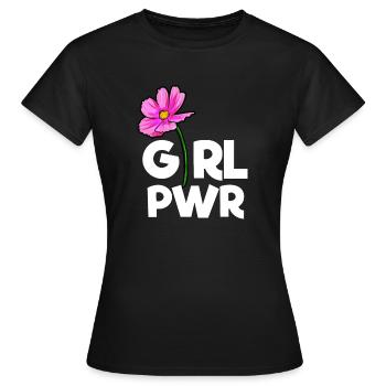 girlpower - Women's T-Shirt - black - Front - AI Model Female 172 dark (172cm)
