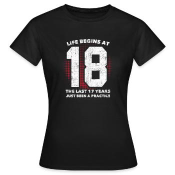 18th birthday - Women's T-Shirt - black - Front - AI Model Female 172 dark (172cm)