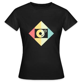 Plattenspieler Oldschool - Frauen T-Shirt - Schwarz - Vorne - AI Model Female 172 dark (172cm)