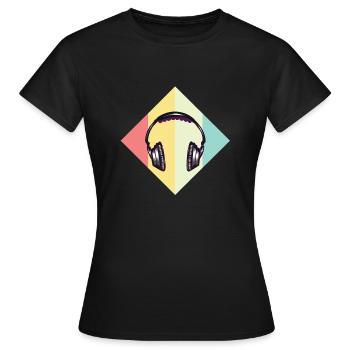 headphone - Women's T-Shirt - black - Front - AI Model Female 172 dark (172cm)