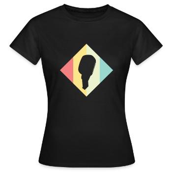microphone - Women's T-Shirt - black - Front - AI Model Female 172 dark (172cm)
