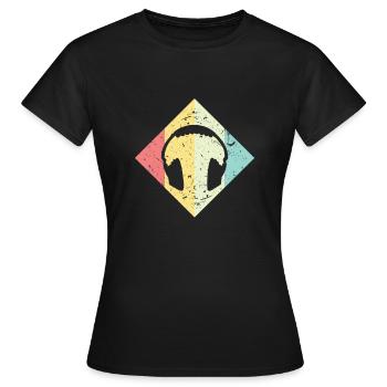 headphone - Women's T-Shirt - black - Front - AI Model Female 172 dark (172cm)