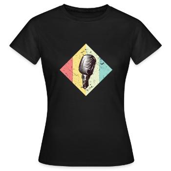 microphone - Women's T-Shirt - black - Front - AI Model Female 172 dark (172cm)