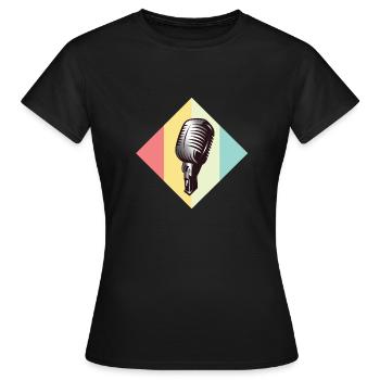 microphone - Women's T-Shirt - black - Front - AI Model Female 172 dark (172cm)