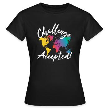 Défi Accepté Monde Voyageur - T-shirt Femme - noir - Devant - AI Model Female 172 dark (172cm)