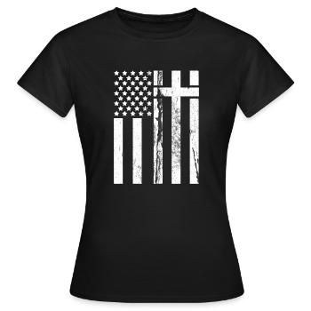 Drapeau drapeau américain - T-shirt Femme - noir - Devant - AI Model Female 172 dark (172cm)