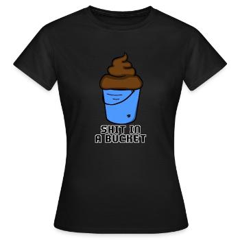 SHIT DANS UN GODET - T-shirt Femme - noir - Devant - AI Model Female 172 dark (172cm)