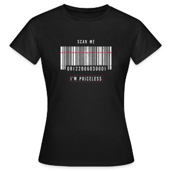 Say funny party gift bar code irony - Women's T-Shirt - black - Front - AI Model Female 172 dark (172cm)