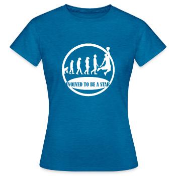 Evolution Basketballer Ball cadeau - T-shirt Femme - bleu saphir antique chiné - Devant - AI Model Female 172 dark (172cm)