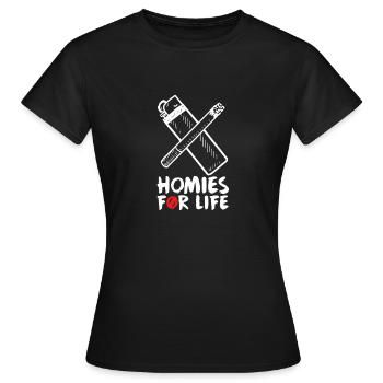 Homies for life cadeau de chemise - T-shirt Femme - noir - Devant - AI Model Female 172 dark (172cm)